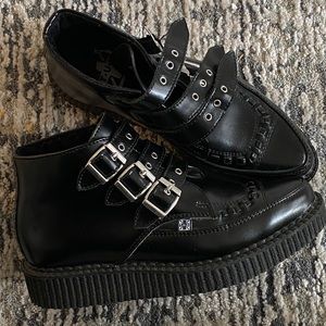TUK 3 Buckle Pointed Creeper Boot Leather